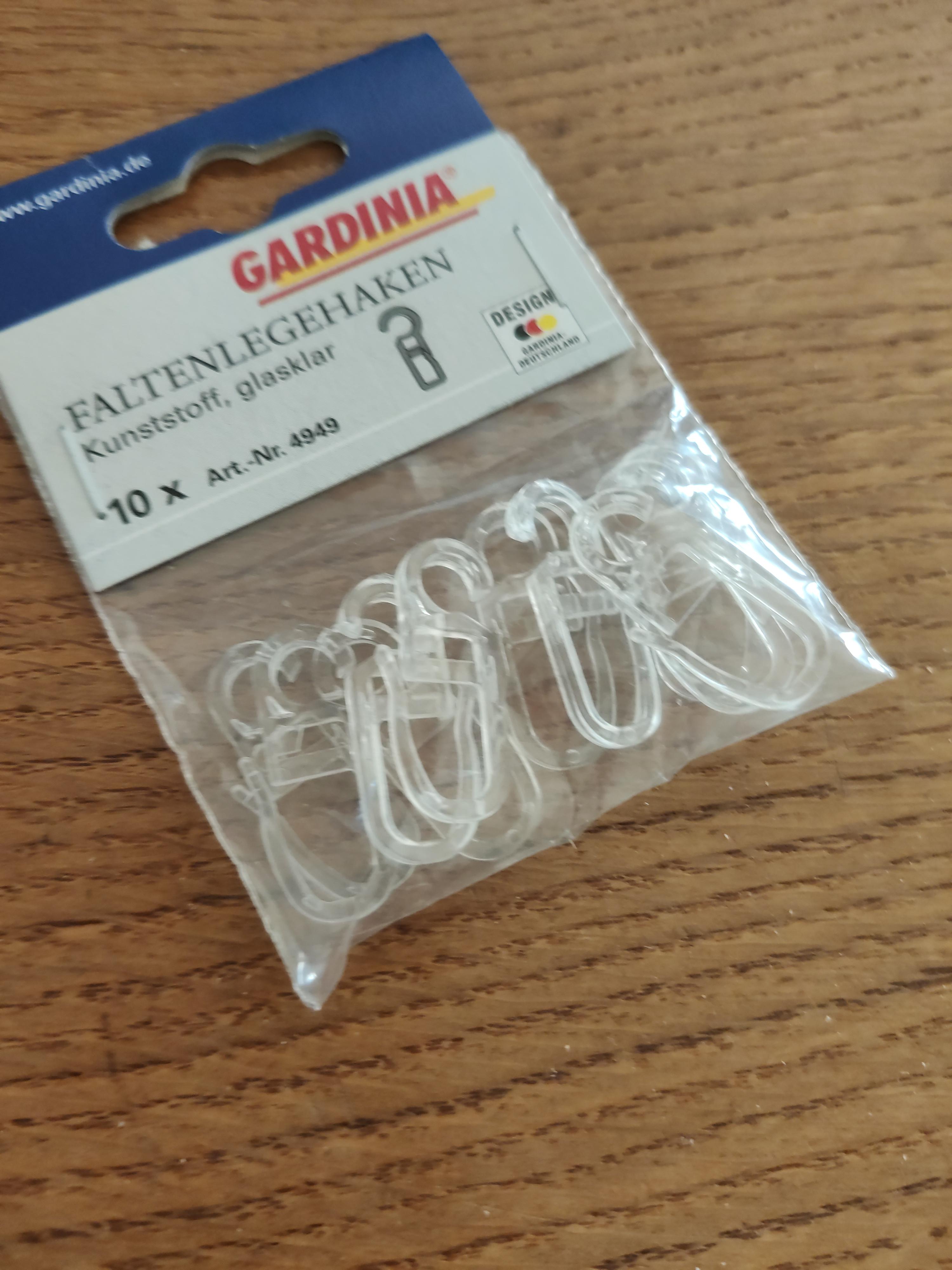 GARDINIA Faltenlegehaken Transparent 10 Stk Kunststoff