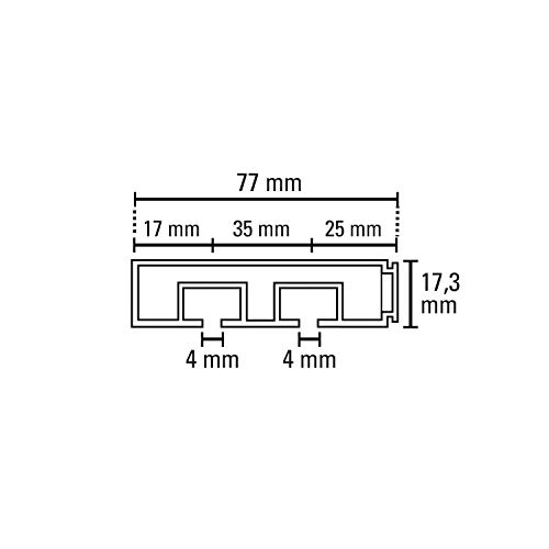 GARDINIA Chicago GE2 Vorhangschiene 180 cm Weiß 2-läufig