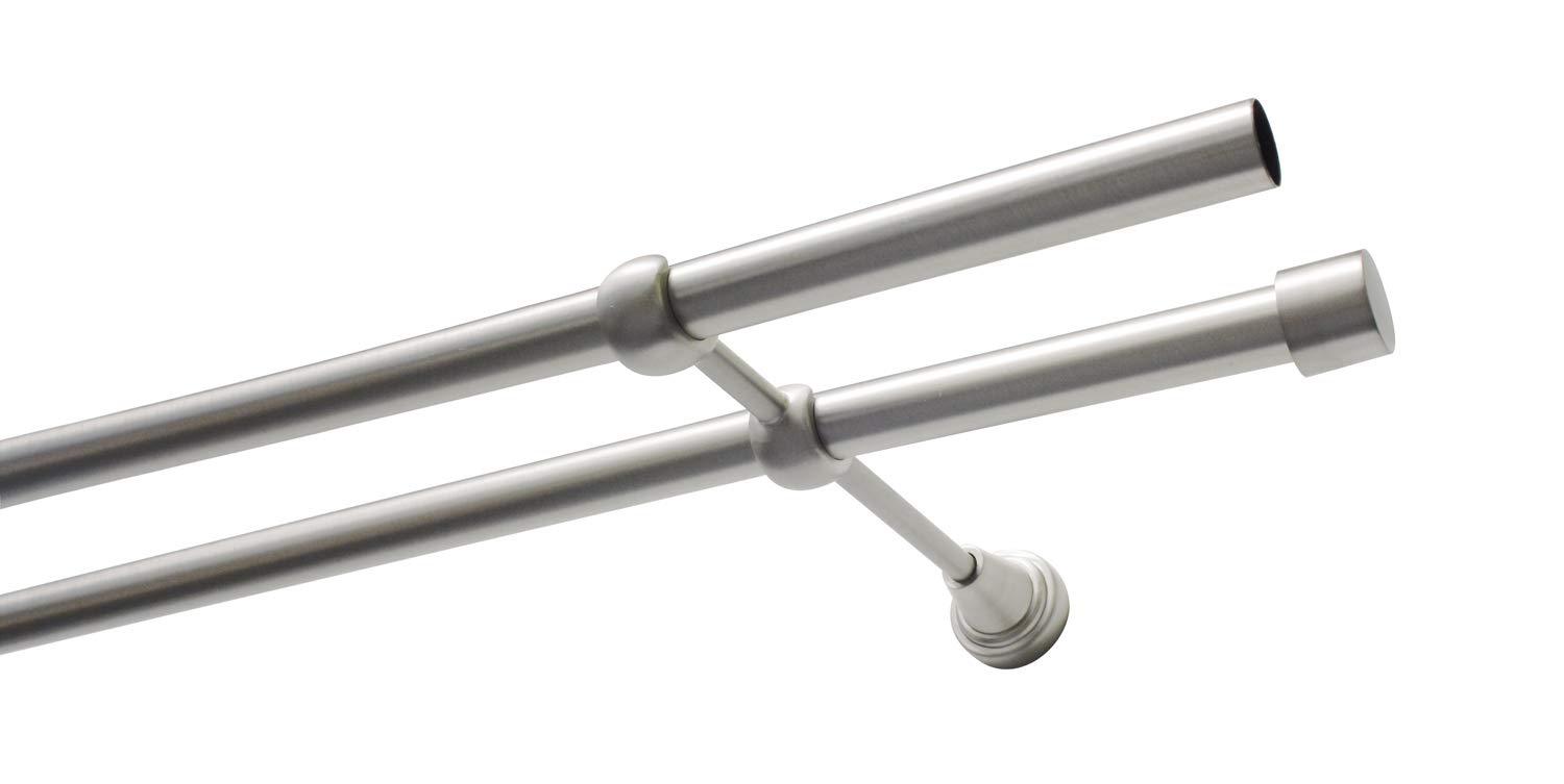 GARDINIA Chicago Ally Gardinenstangen-Set 160 cm Edelstahl-Optik