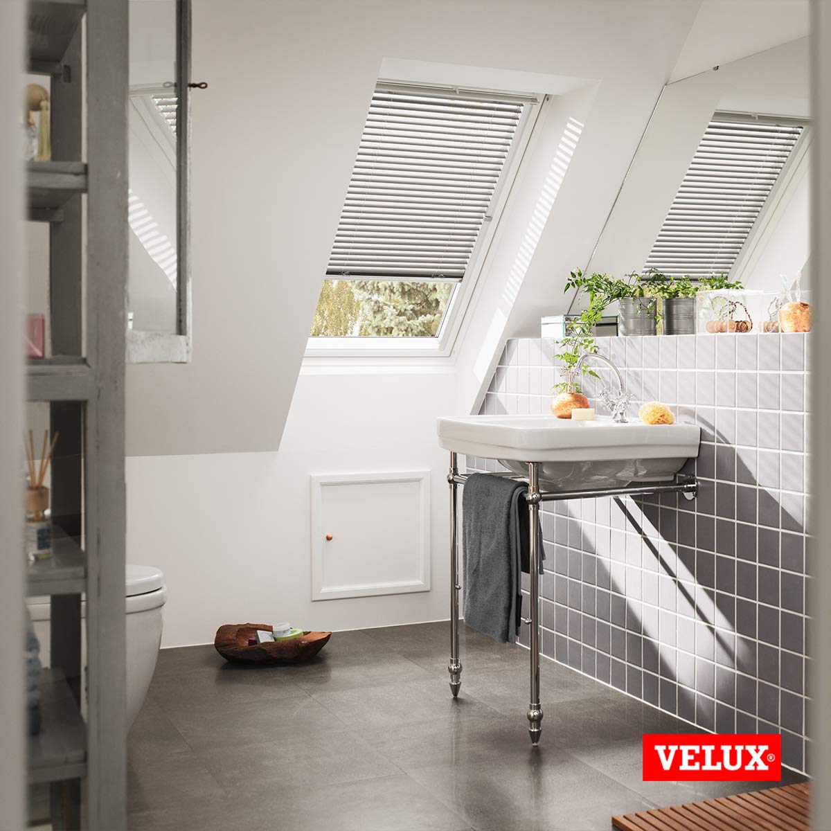 VELUX Jalousien C02 Jalousie Lichtgrau Matt Silber