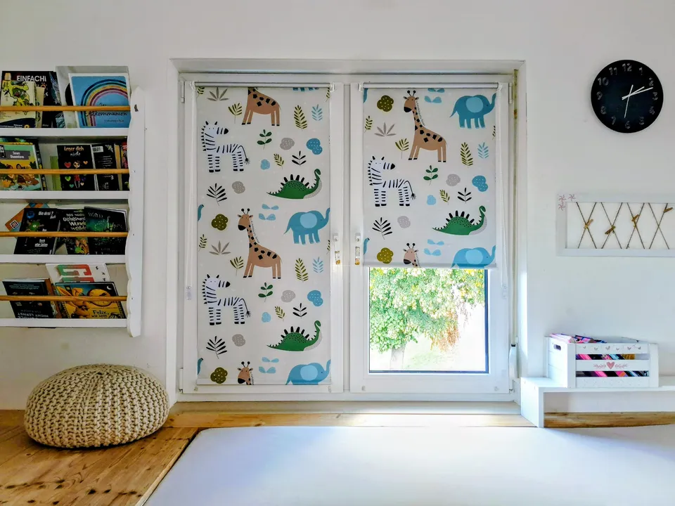 K-Home Seitenzugrollo Zoo 70x150 cm Thermo Klemmfix