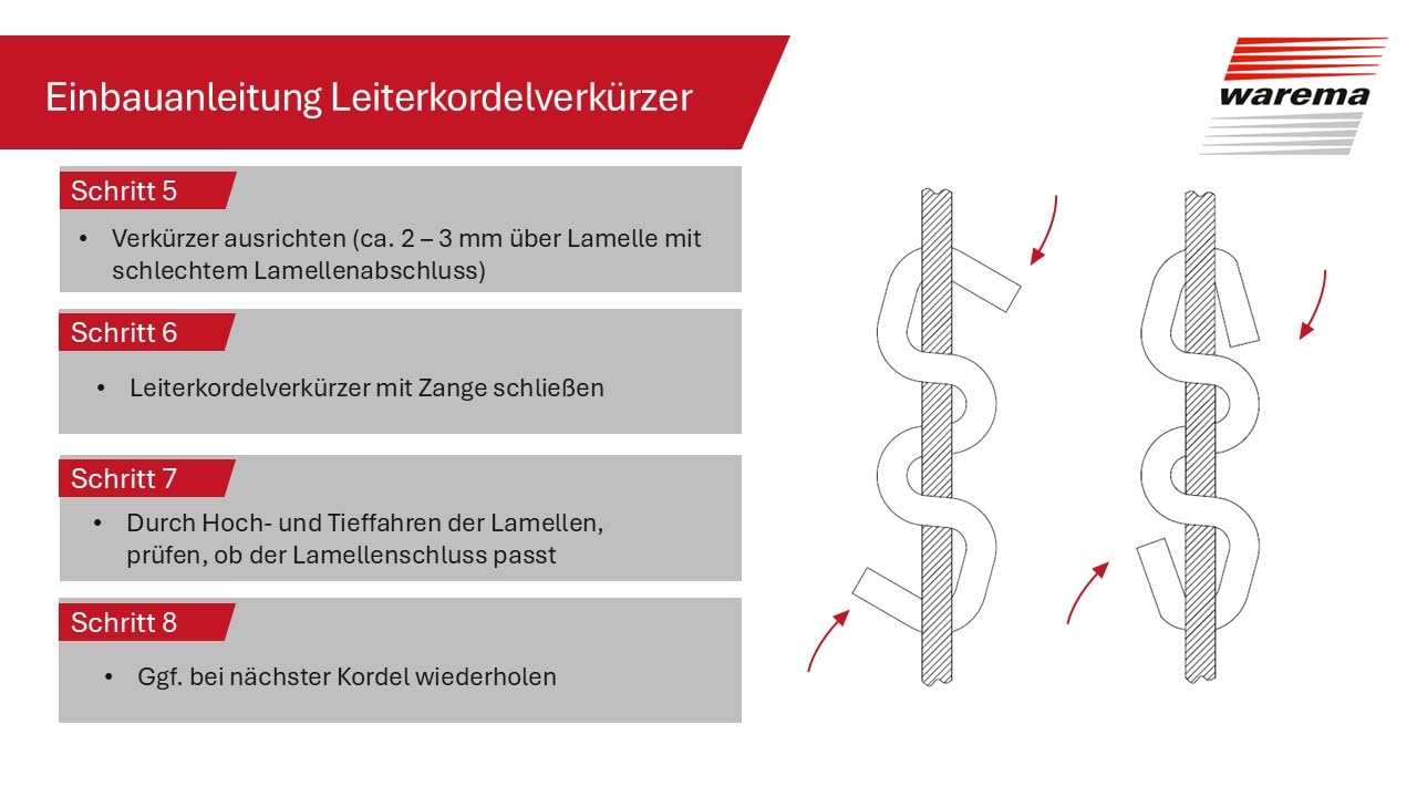 WAREMA Terrea Leiterkordelverkürzer 10er-Set Schwarz