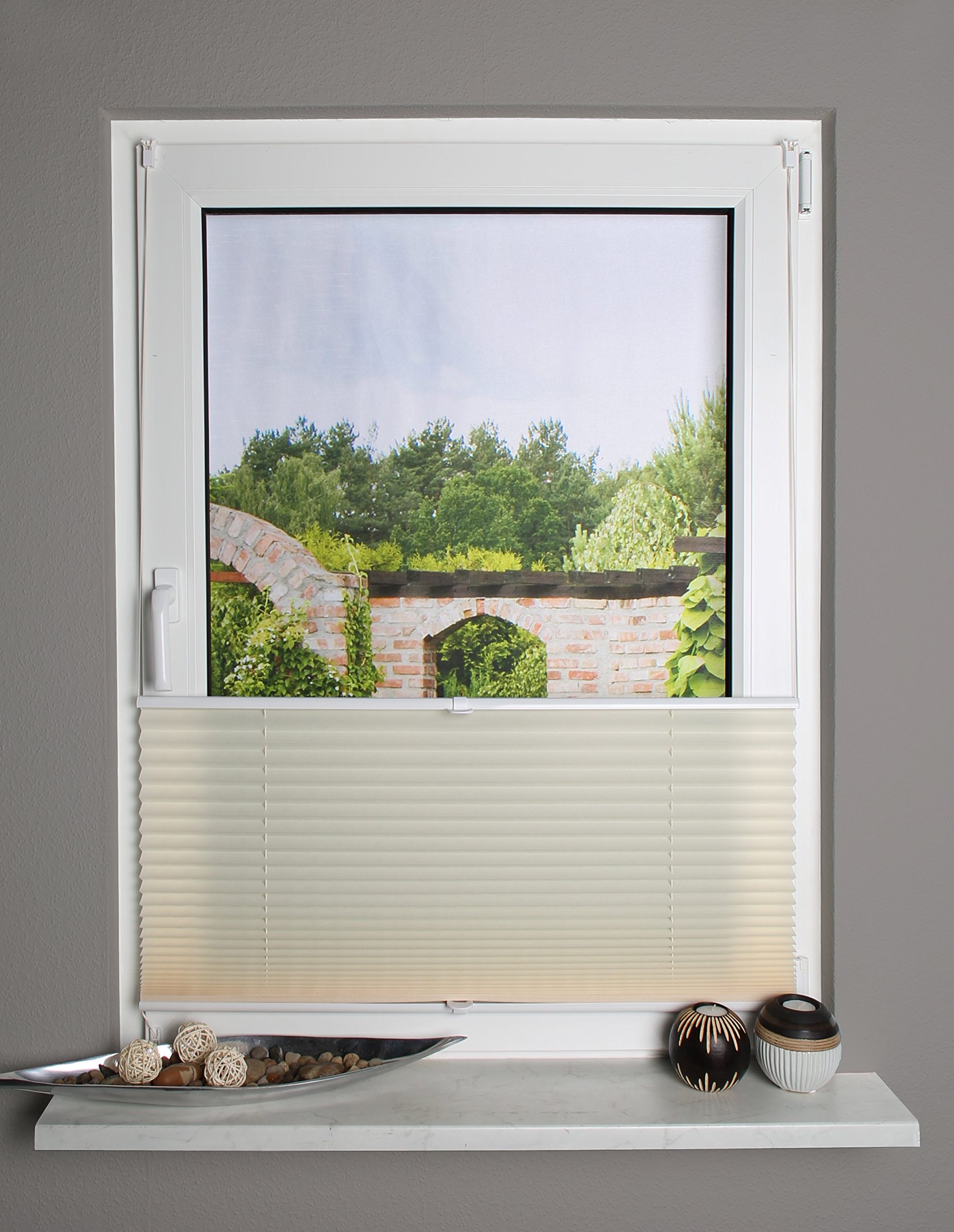 Home Fashion Plisseerollo Up&Down weiß 100x130 cm