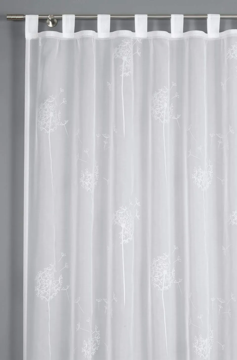 Gardinia Country Voile-Flock Vorhang Weiß 140x245 cm