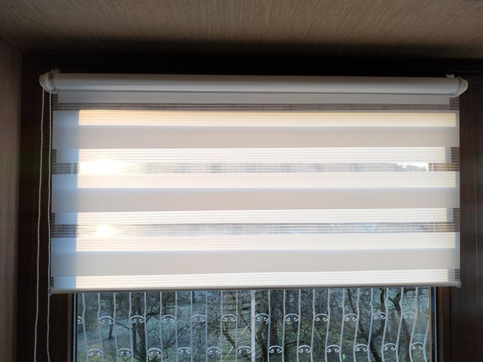 Gardinia EASYFIX Shaun Doppelrollo 60x150 cm Hellgrau Streifen