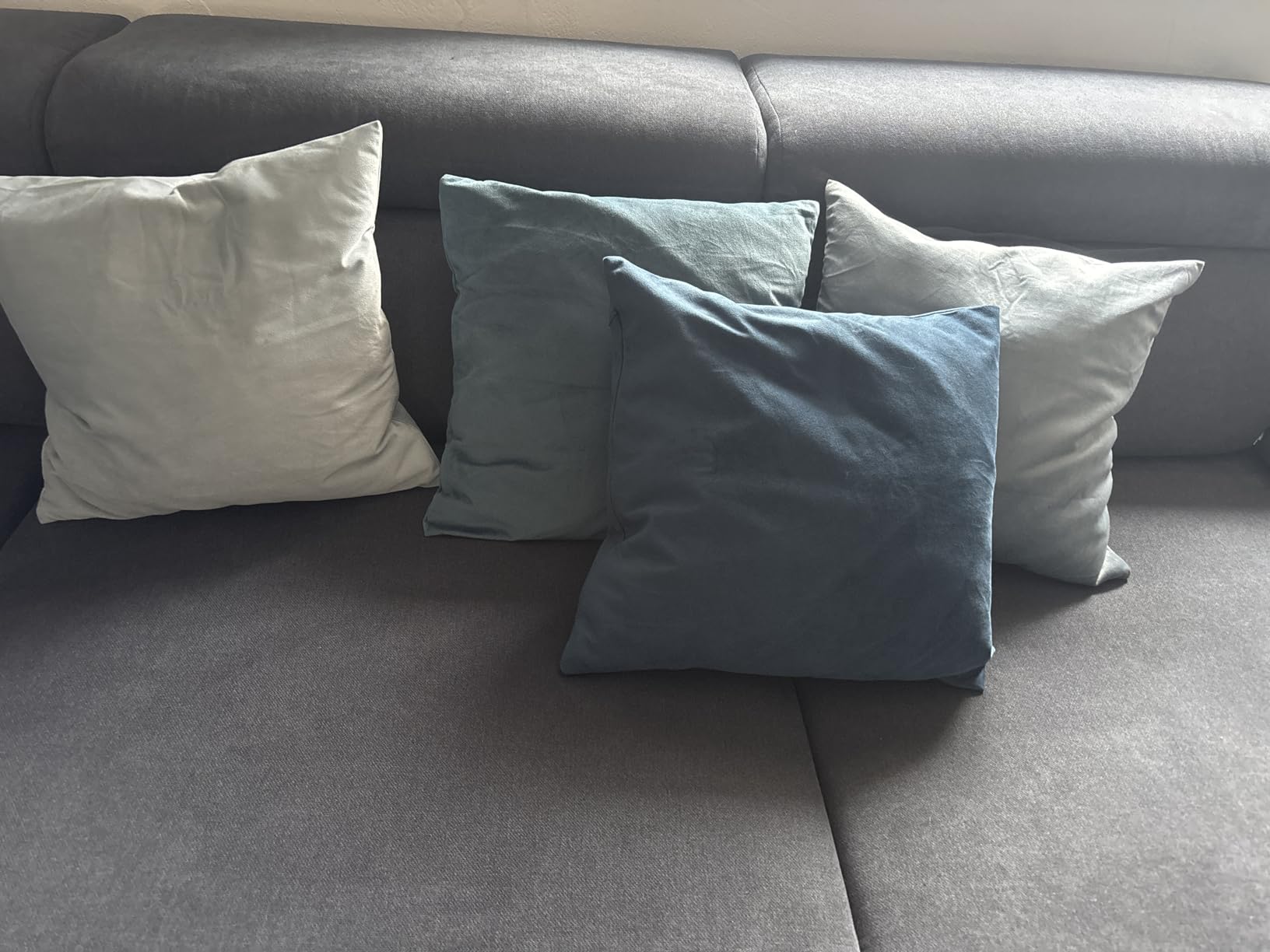 Topfinel Kissenbezüge Samt 40x40 Blau 4er-Set Verlauf