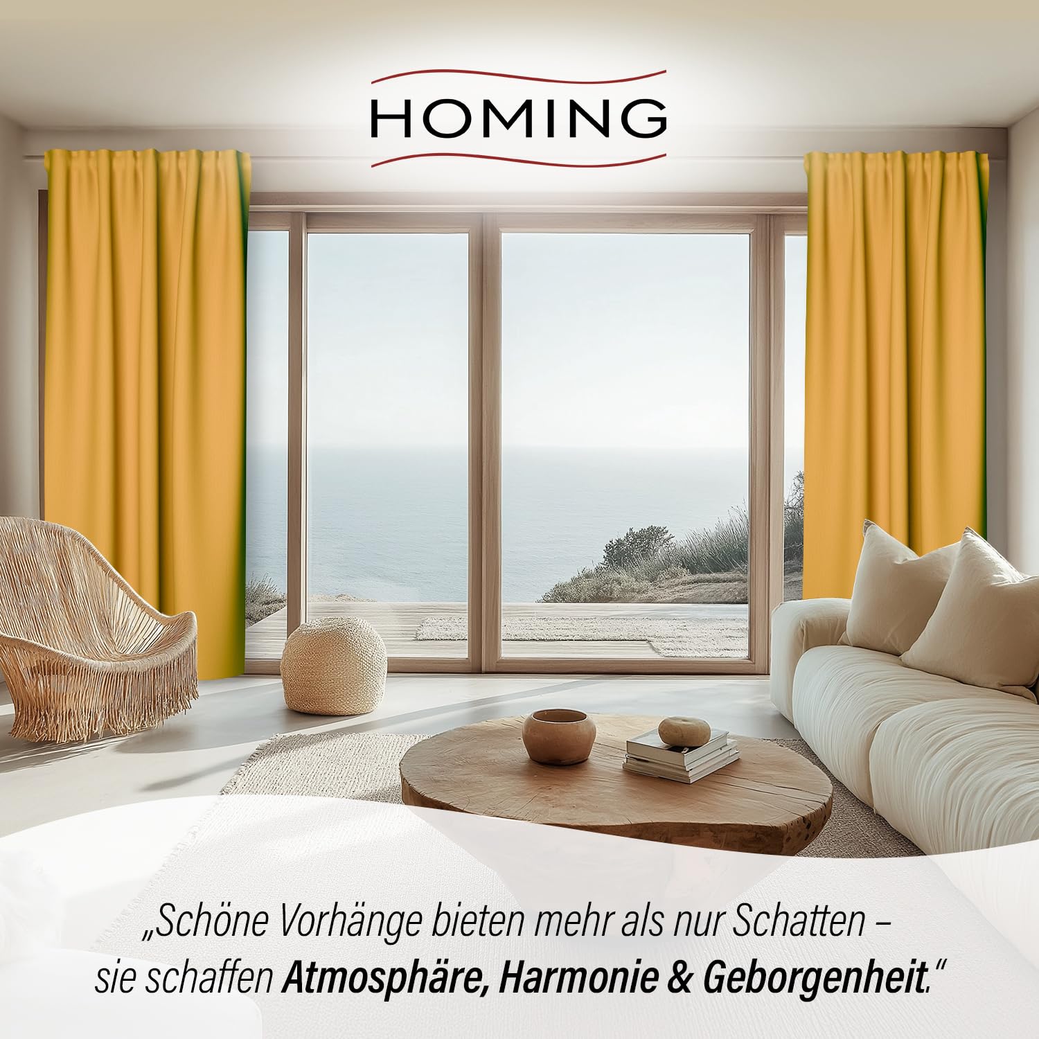 Homing Kim Vorhang Safran 140x245 cm verdunkelnd