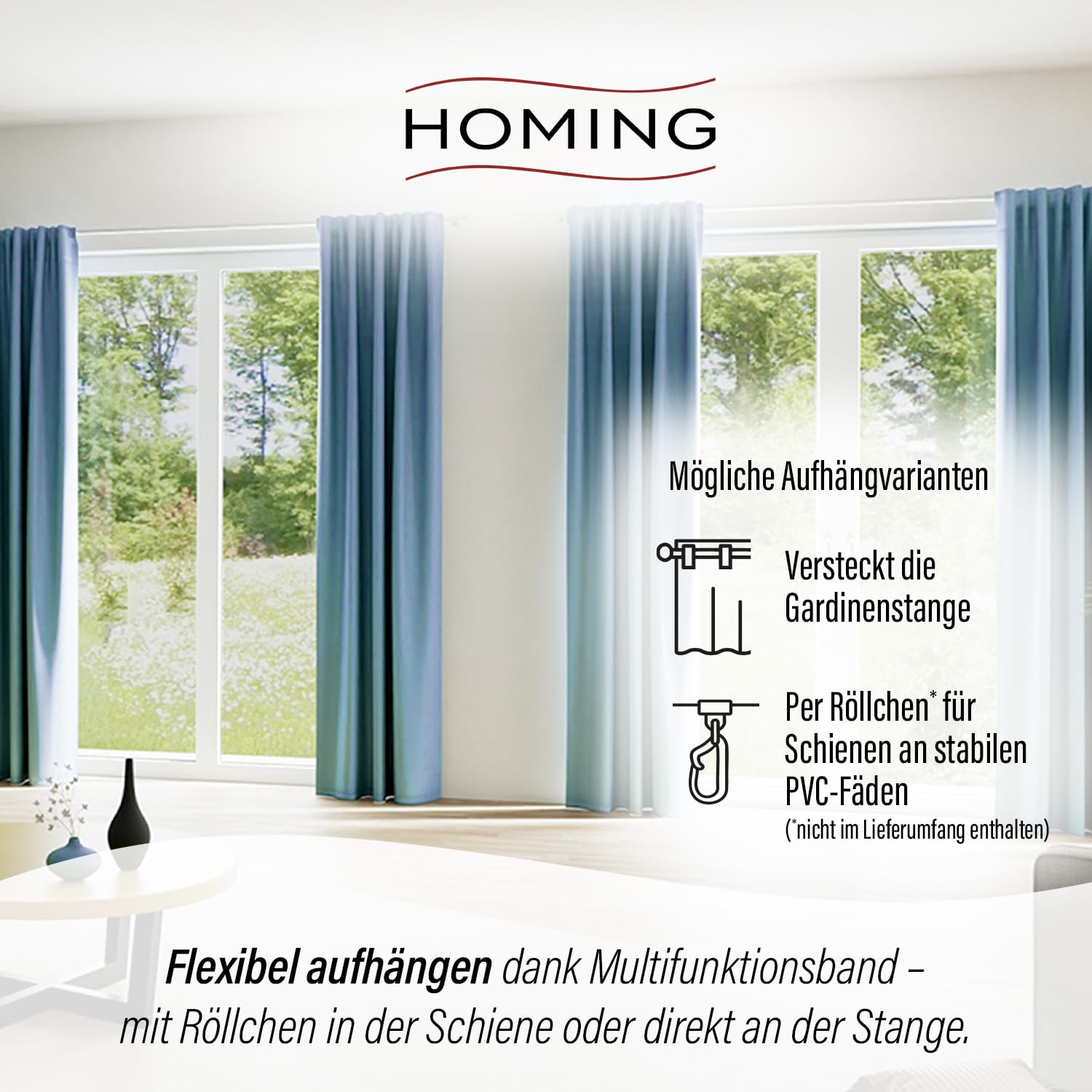Homing Kim Verdunkelungsvorhang 140x245 cm Bleu Thermo