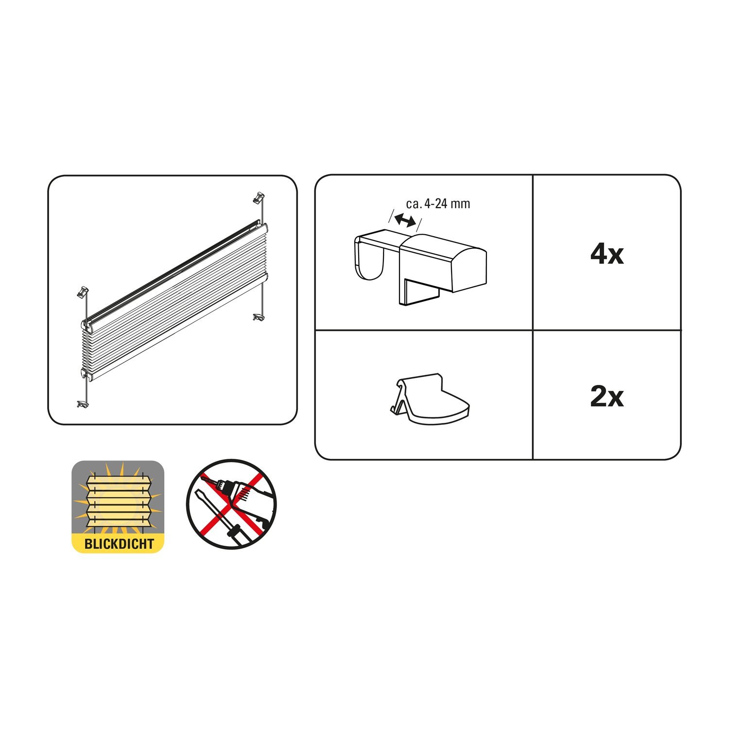 Gardinia EASYFIX Plissee Cara Beige 80x130 cm blickdicht