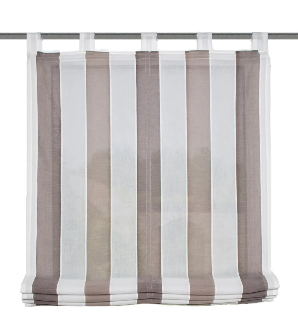 Home Fashion Raffrollo 79154-740 Raffrollo Braun 100x140 halbtransparent