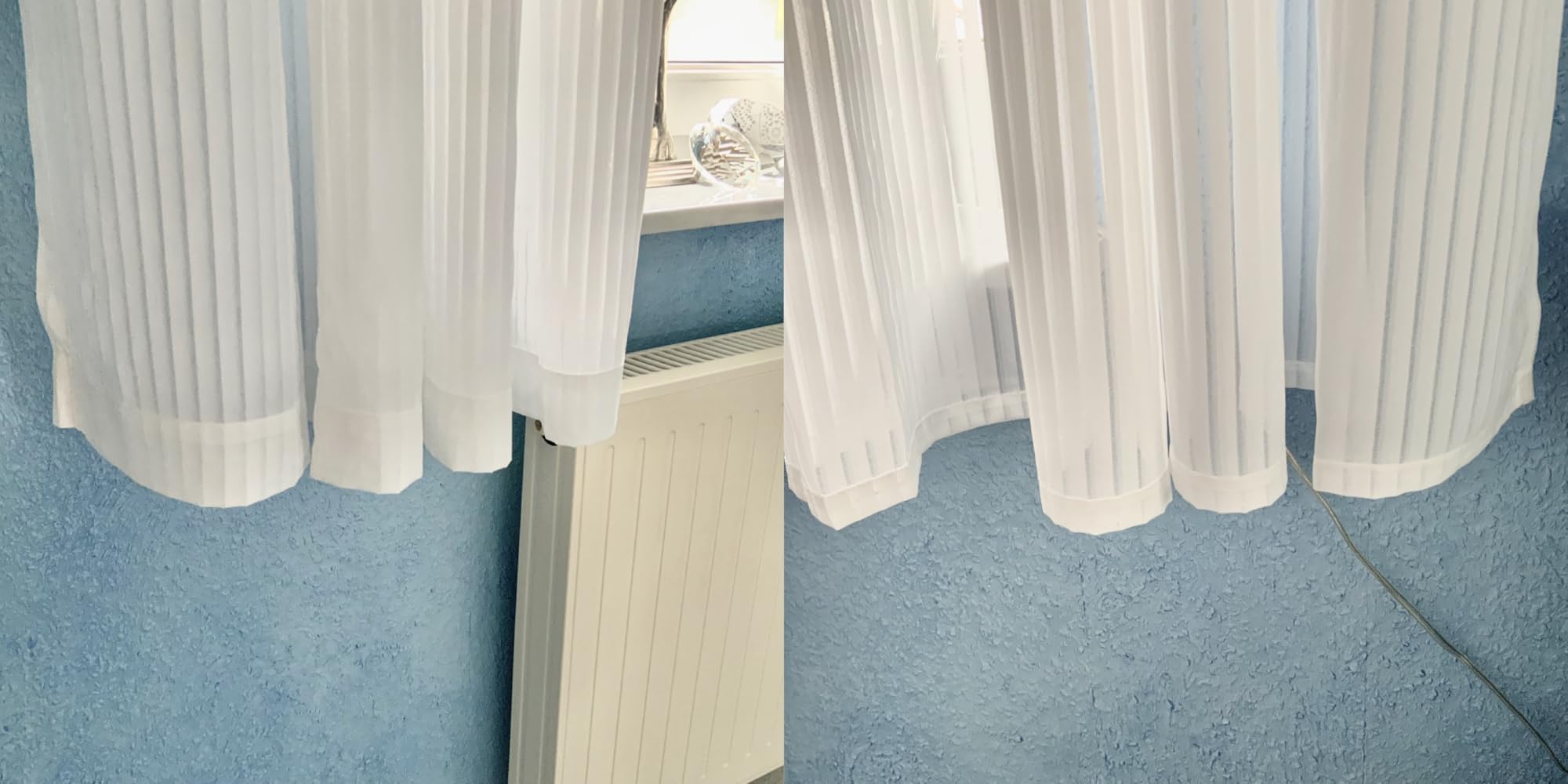Topfinel Gardinen Ösen Vorhänge Weiß 140x225 cm 2er Pack