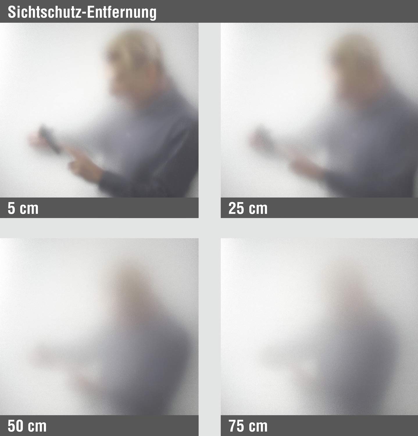 GARDINIA Solid Fensterfolie Milchglas 90x200 cm Weiß-matt