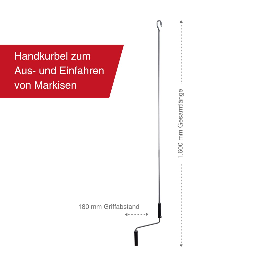 Warema Terrea Markisenkurbel 1600 mm Stahl verzinkt Haken