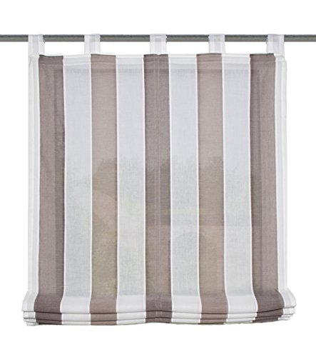 Home Fashion Raffrollo 79154-740 Raffrollo Braun 100x140 halbtransparent