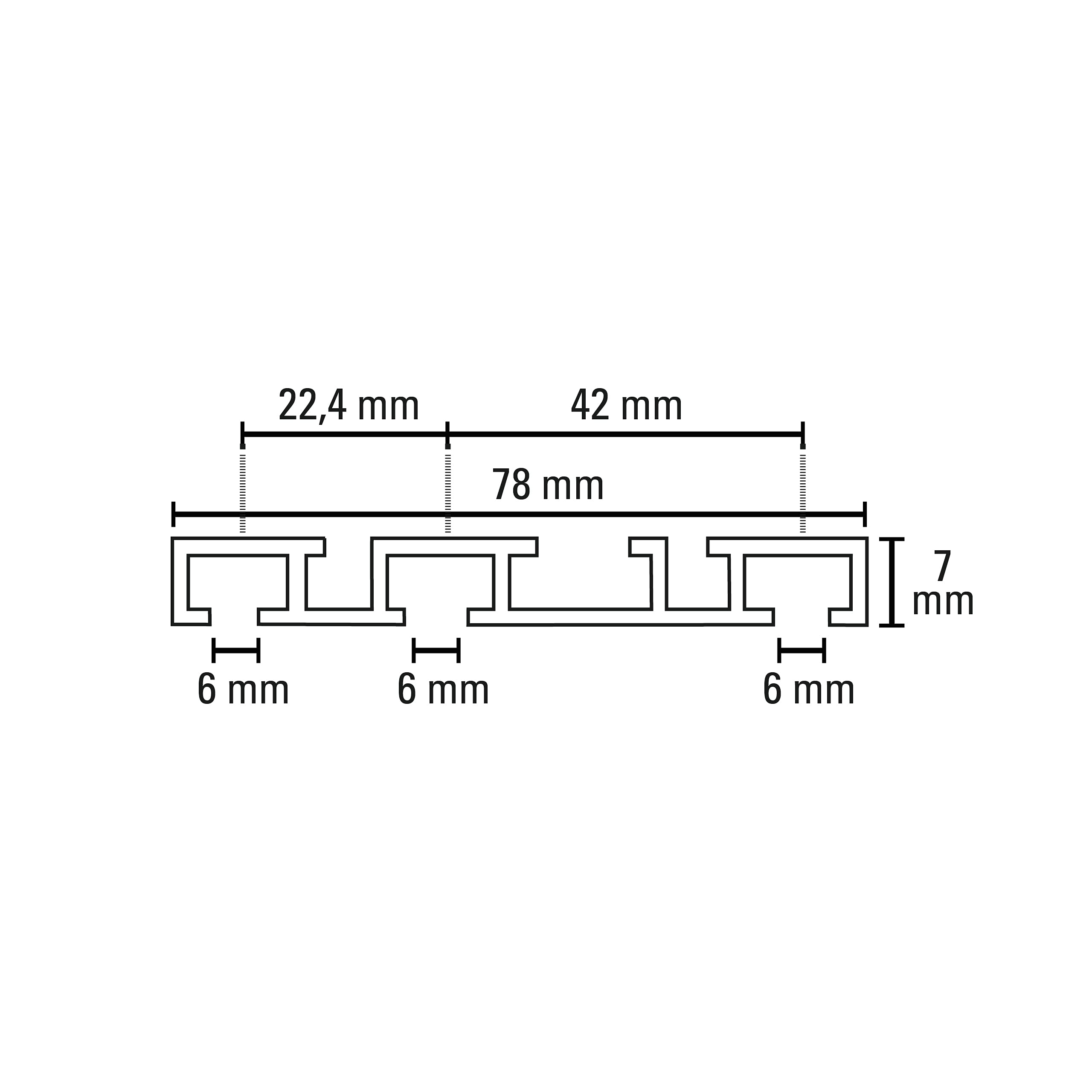 GARDINIA Chicago Vorhangschiene Alu 3-läufig 150cm weiß