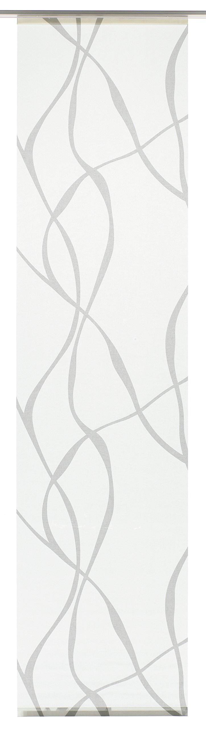 GARDINIA Solid Flächenvorhang Wave weiß-grau 60x245 cm