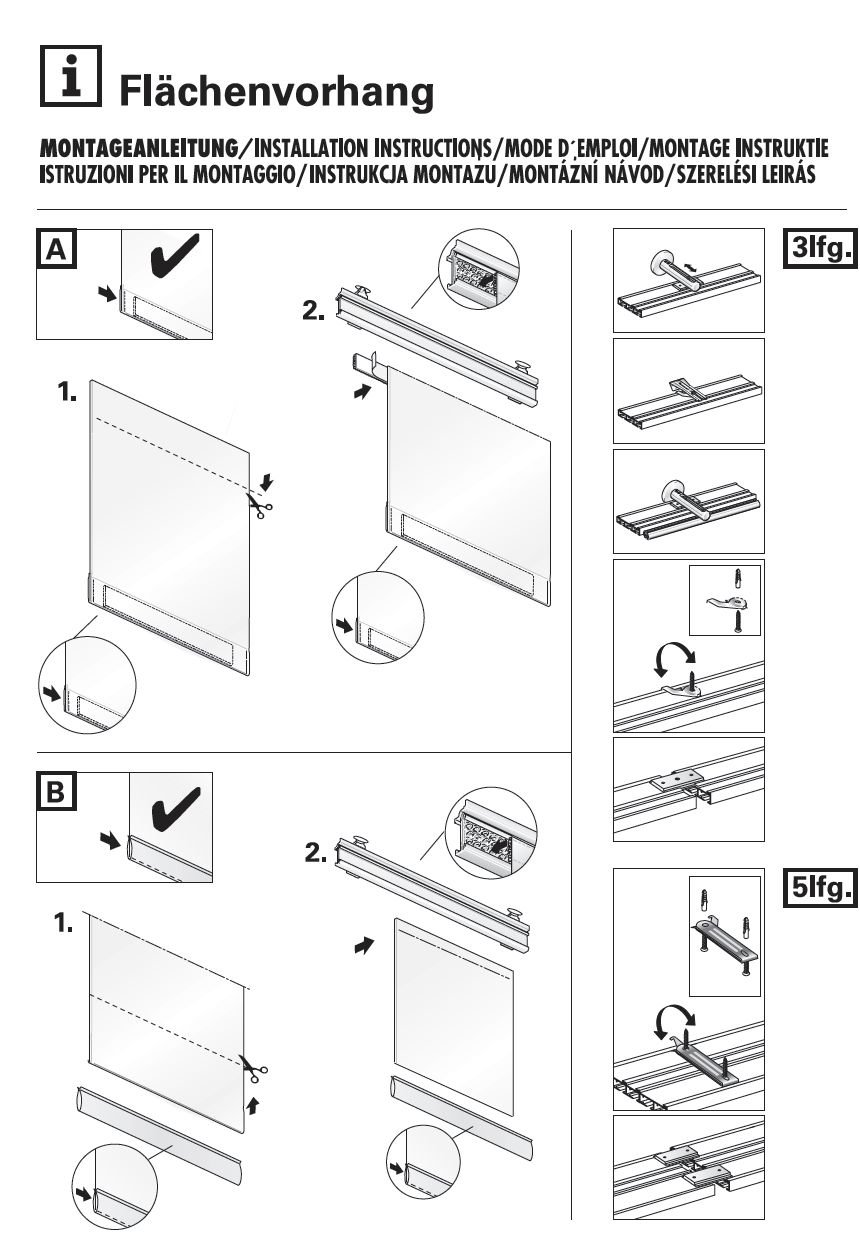 Gardinia Solid Flächenvorhang 60x245 cm Weiß Steine Lichtdurchlässig