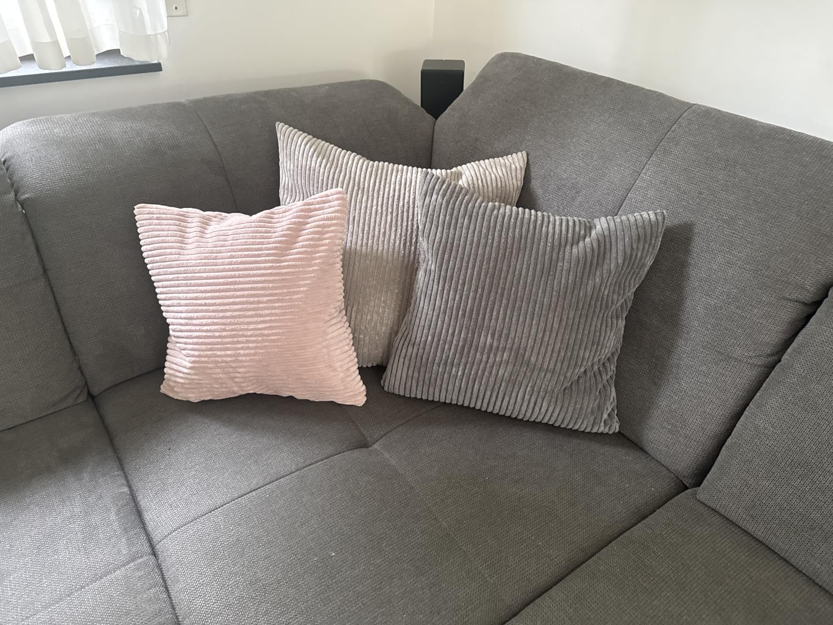 Topfinel Kissenbezüge 40x40 cm Rosa Kordsamt 4er-Set