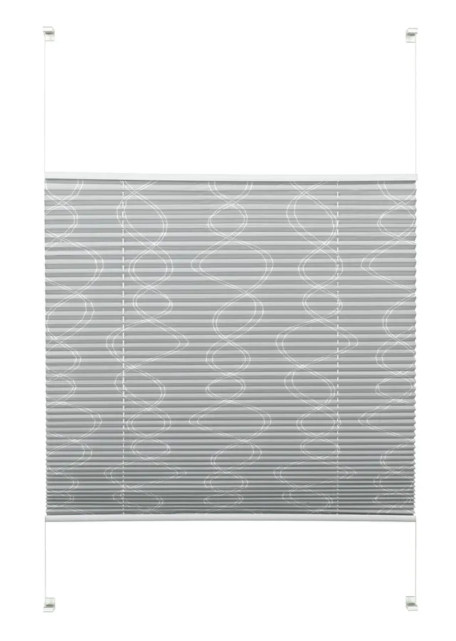 GARDINIA EASYFIX Plissee Curl Grau 50x130 cm blickdicht