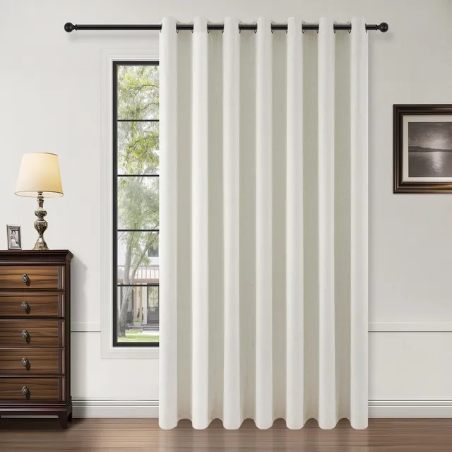 Topfinel Vorhang Ösen Verdunkelung Cream 300x240 cm blickdicht