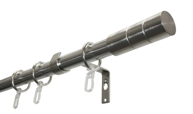 GARDINIA Kira Gardinenstange 160 cm Ø19 mm Edelstahl-Optik