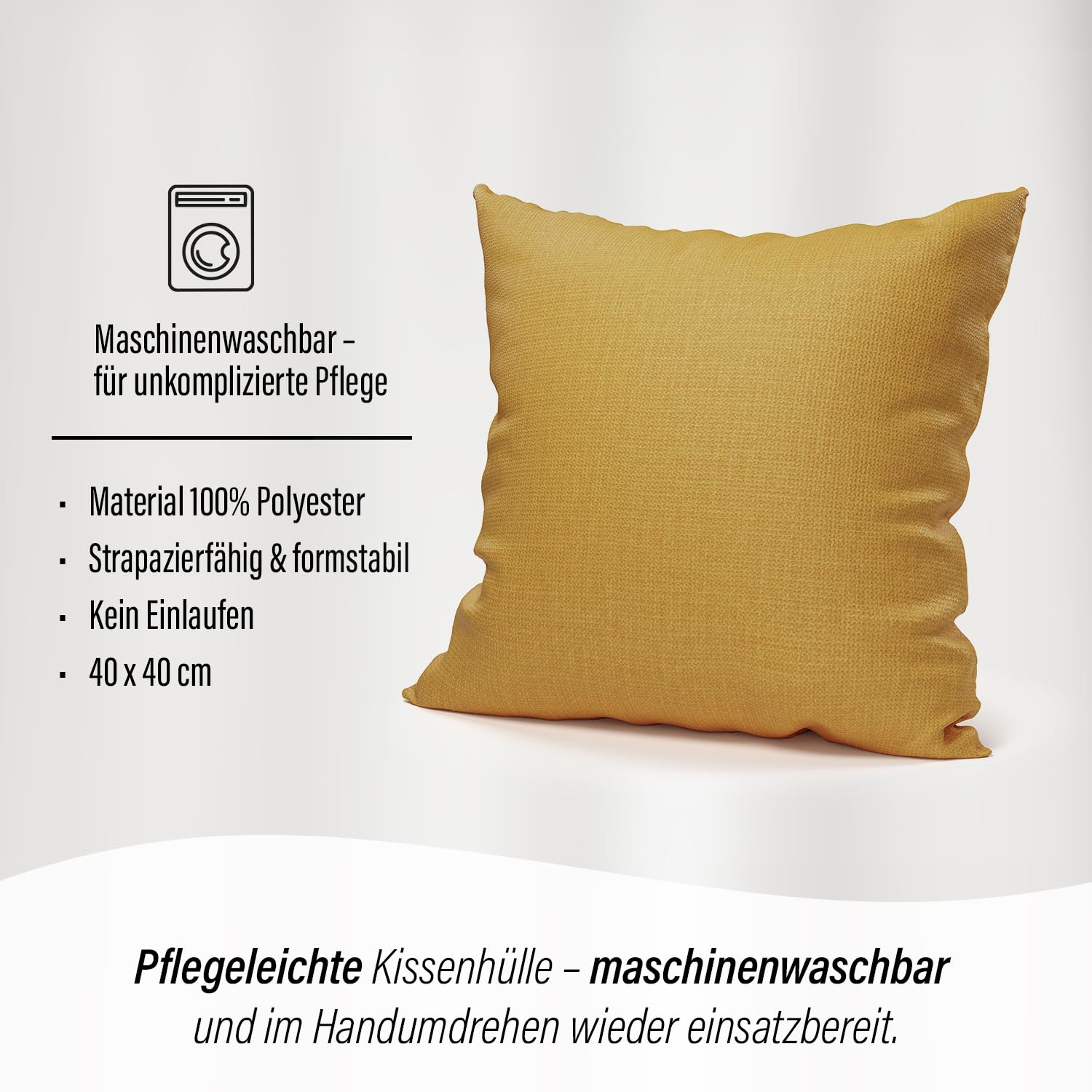 Homing St. Moritz Kissenhülle 40x40 Honig Struktur