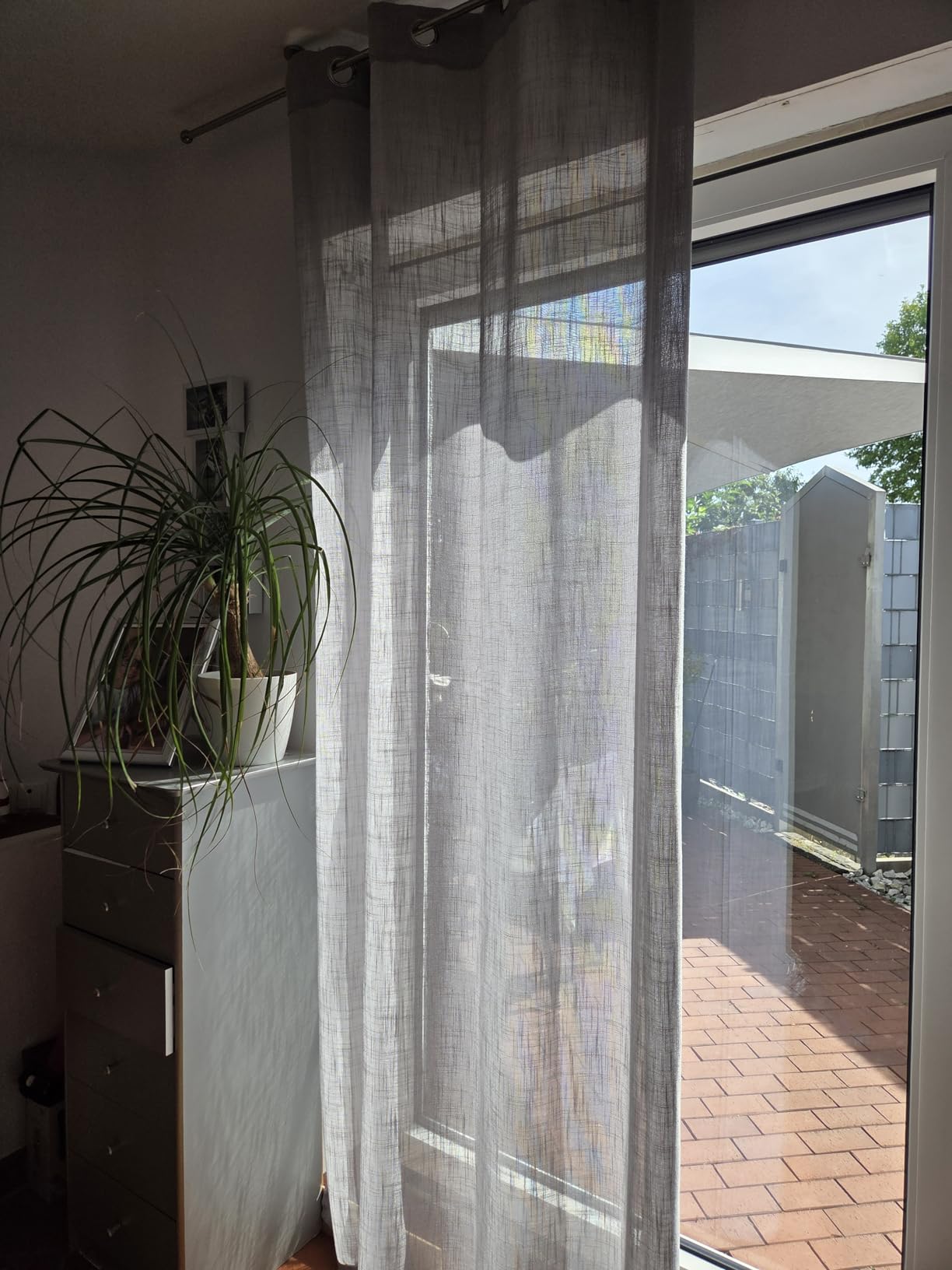 Topfinel Gardinen Leinenoptik 140x245 Beige 2er-Set Ösen
