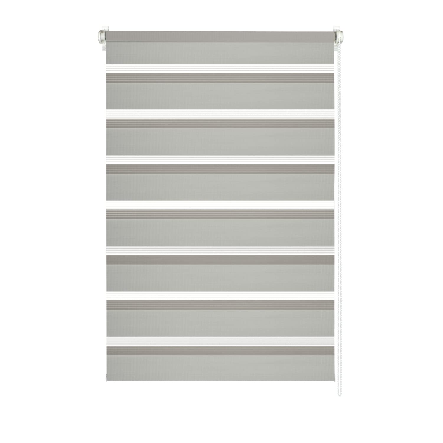 Gardinia EASYFIX Shaun Doppelrollo 60x150 cm Hellgrau Streifen