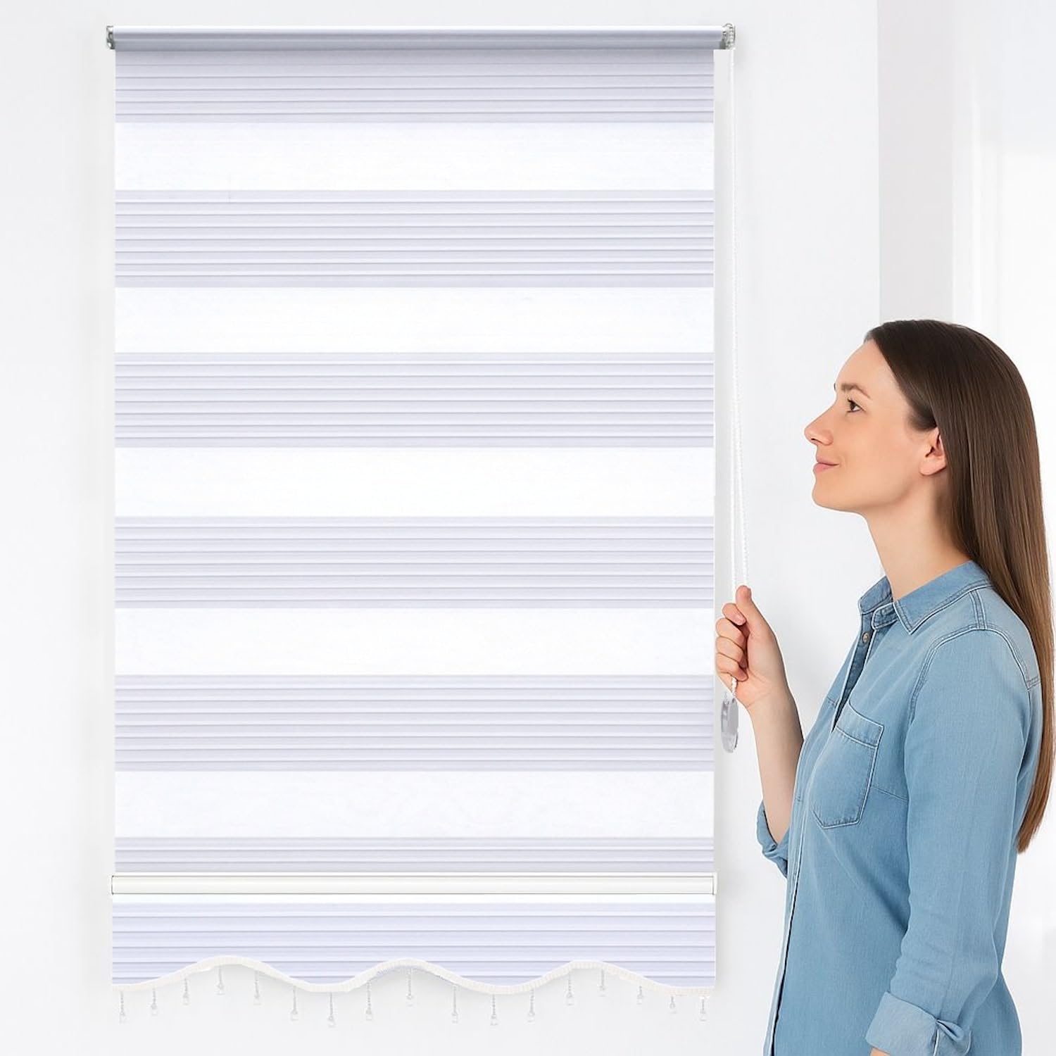 Brillant Doppelrollo Klemmfix Weiß 50 x 200 cm blickdicht