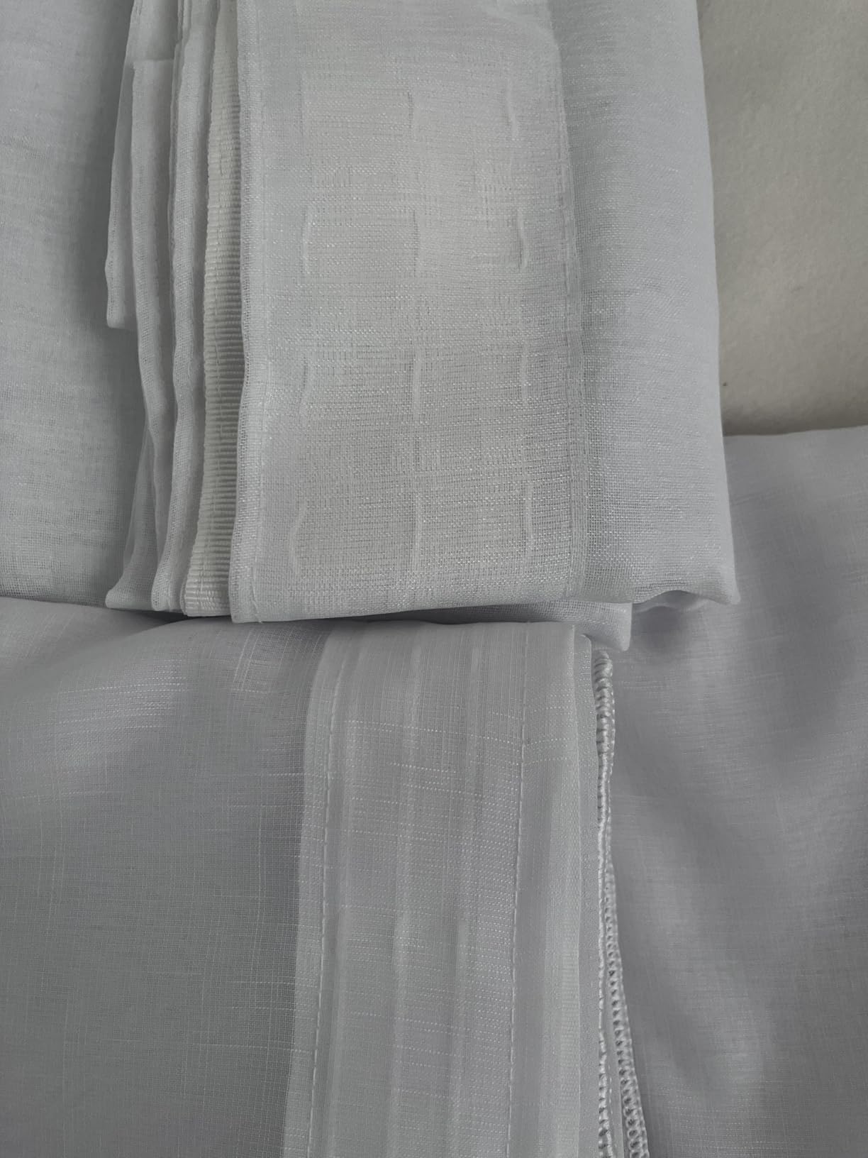 Topfinel Gardinen Vorhänge Voile Weiß 140x245 cm 2er Set