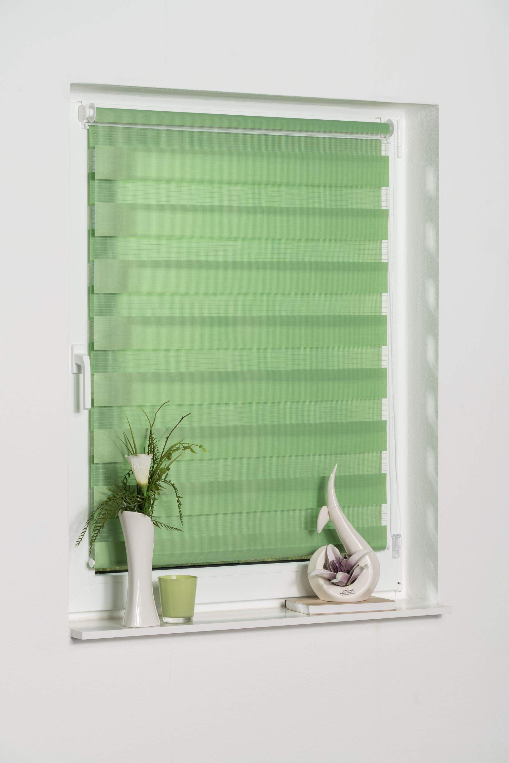 K-Home Doppelrollo Madrid 45x150 cm Grün Klemmfix