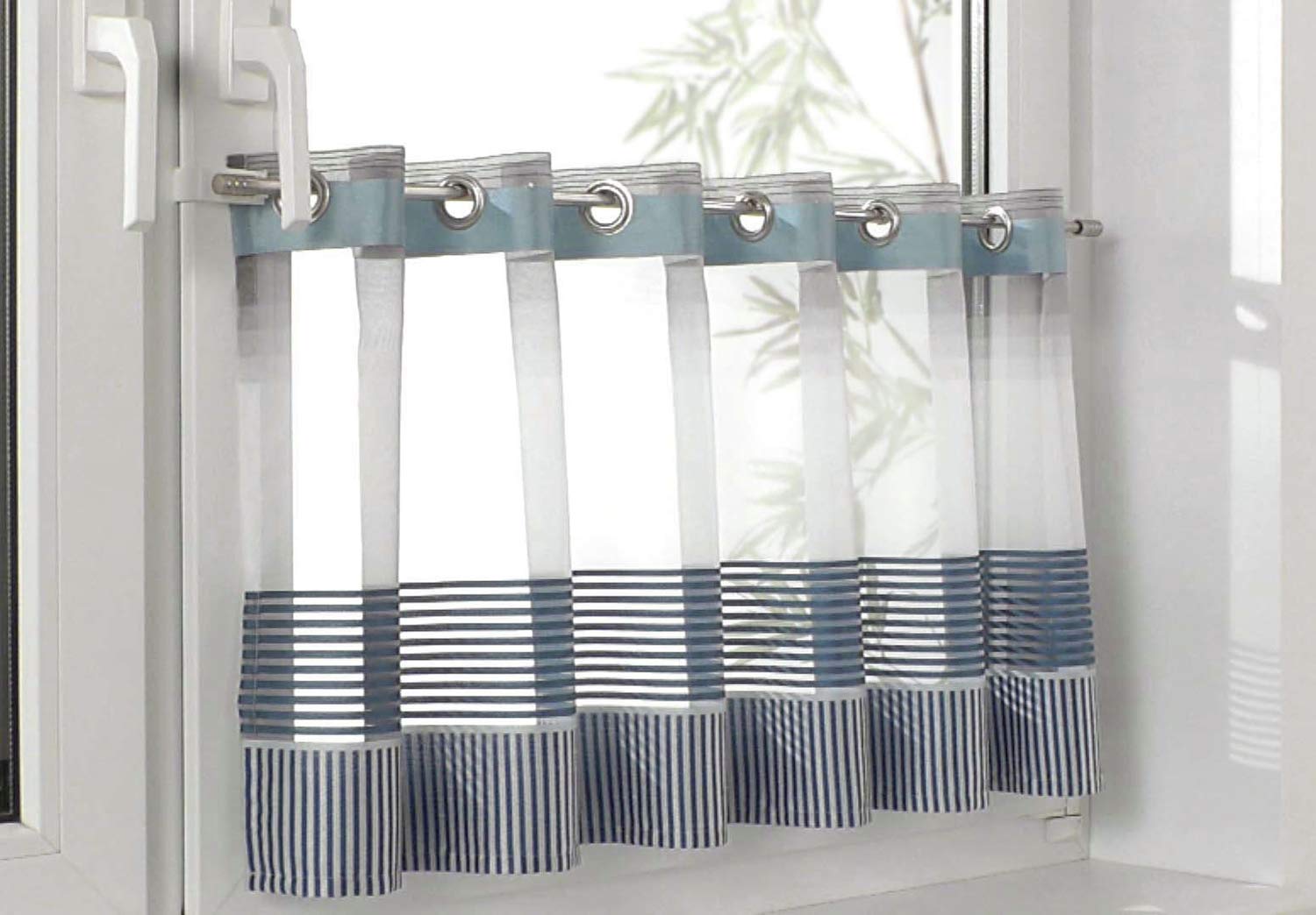 GARDINIA Chicago Easy Click Klemmträger Vitragestange Weiß 2 St