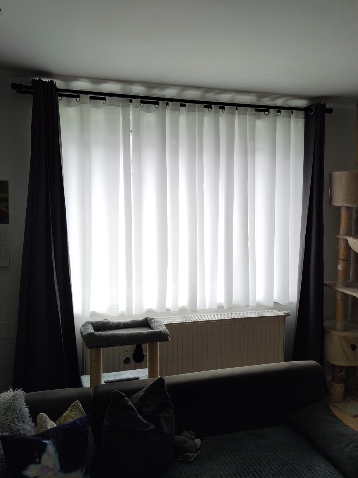 Topfinel Voile Vorhang Weiß 245x140 cm 2er Set Ösen