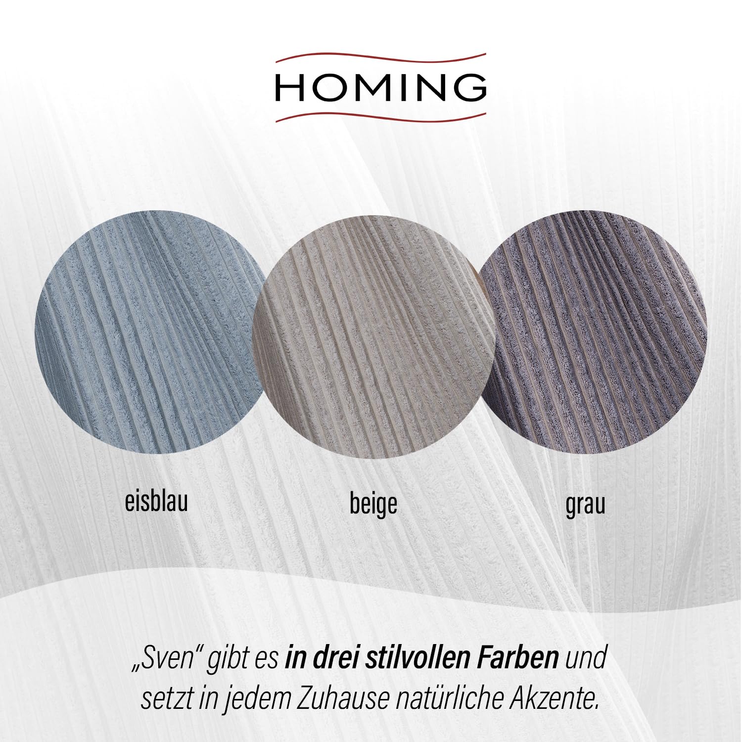 Homing Sven Cord Kissenhülle 45x45 cm Beige
