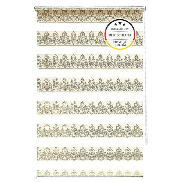 Brillant Doppelrollo Klemmfix 90x220 cm Gold Glitzer Seitenzug