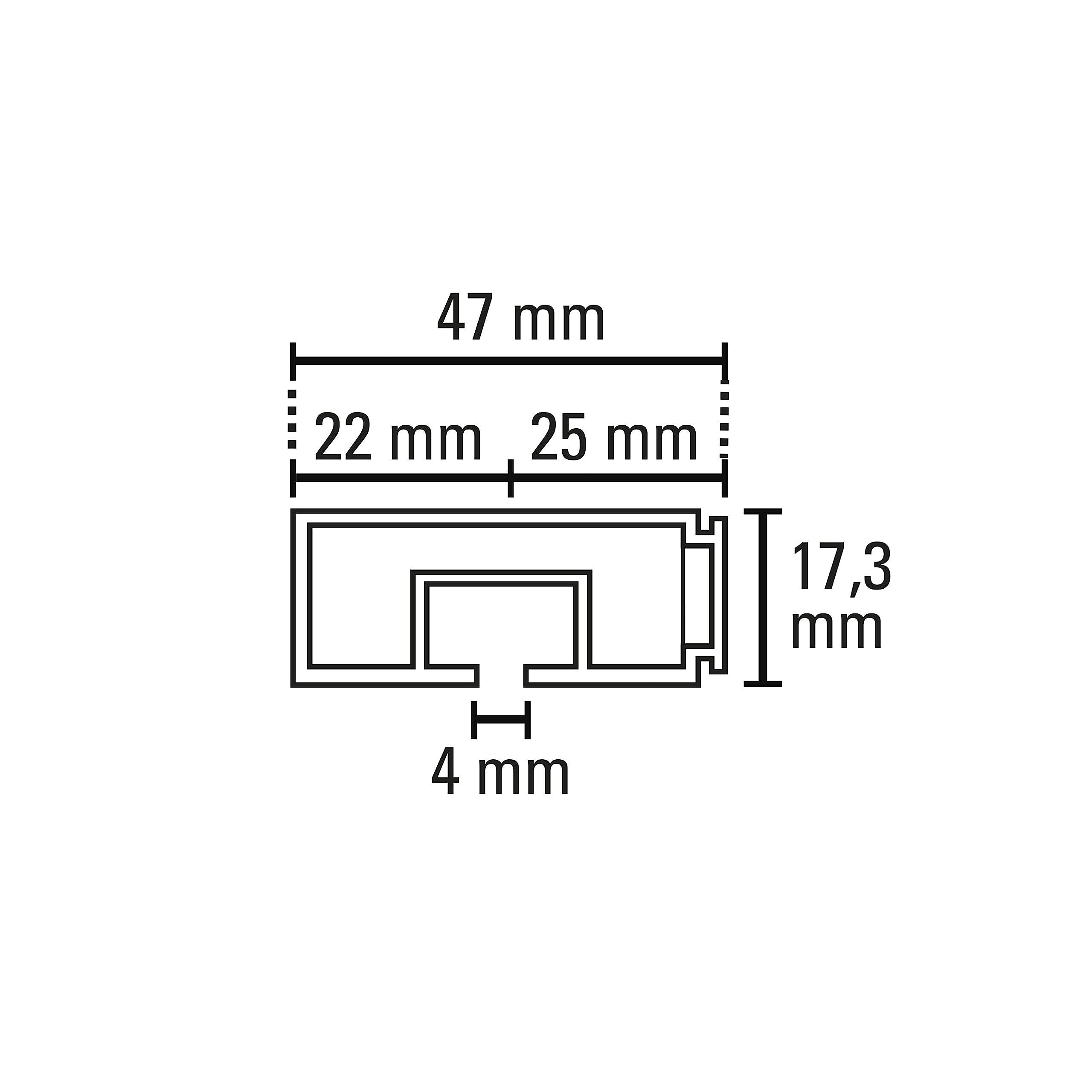 GARDINIA Chicago Vorhangschiene 1-läufig Schwarz 150 cm Set