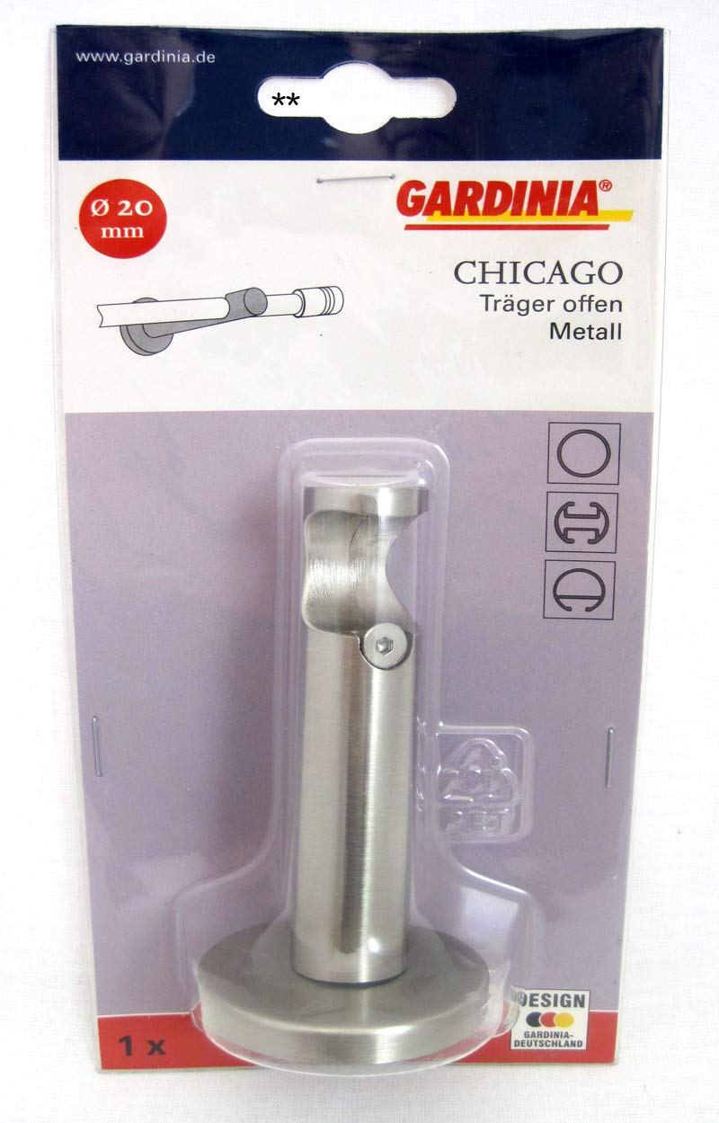 Gardinia Chicago Träger offen 20 mm Edelstahloptik 8 cm