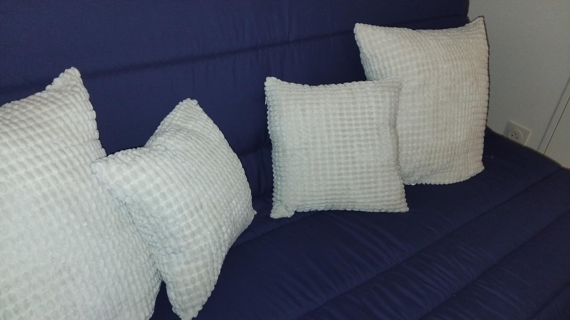 Topfinel Kissenbezüge Creme 40x40 cm 2er Set Kord