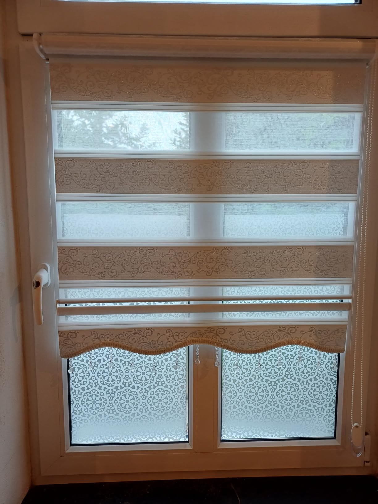 Brillant Doppelrollo Klemmfix 90x200 Schwarz-Silber blickdicht