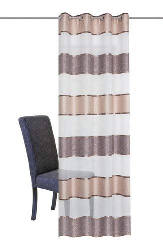 Home Fashion Ösenschal Querstreifen Vorhang 175x140 cappuccino