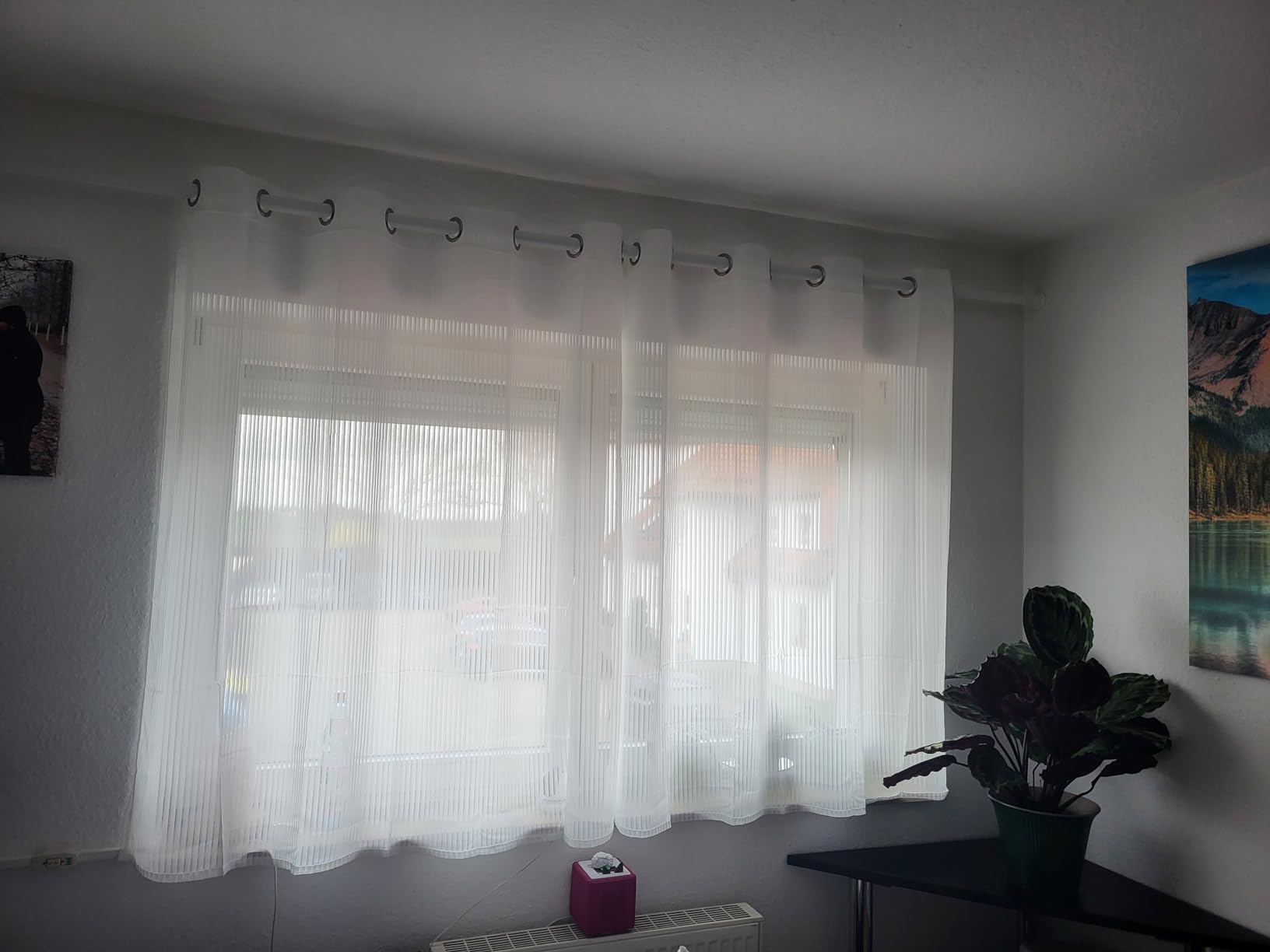 Topfinel Gardinen Ösen Vorhänge Weiß 140x225 cm 2er Pack