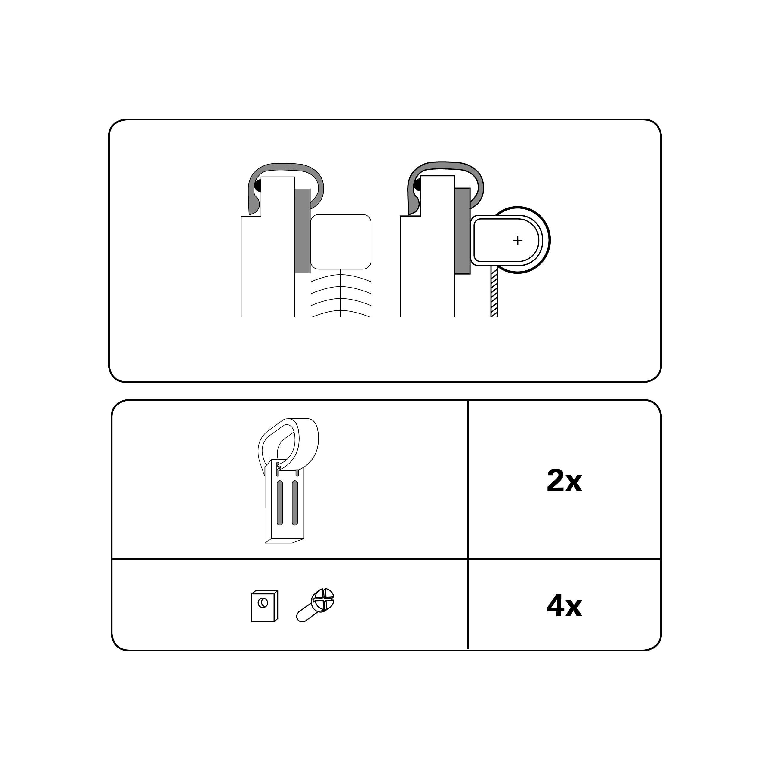 Gardinia Chicago Klemmhalter Weiß 2 Stück Universal