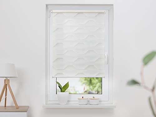 K-HOME Doppelrollo Trapez Weiß 30x150 Klemmfix