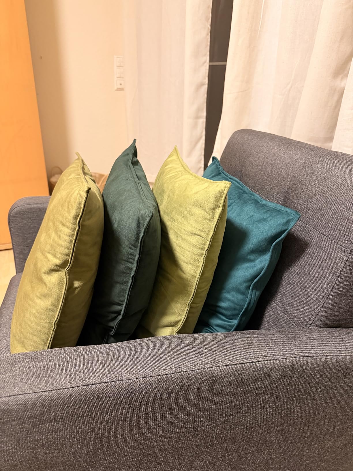 Topfinel Kissenbezüge 50x50 cm Blau Samt 4er-Set Verlauf