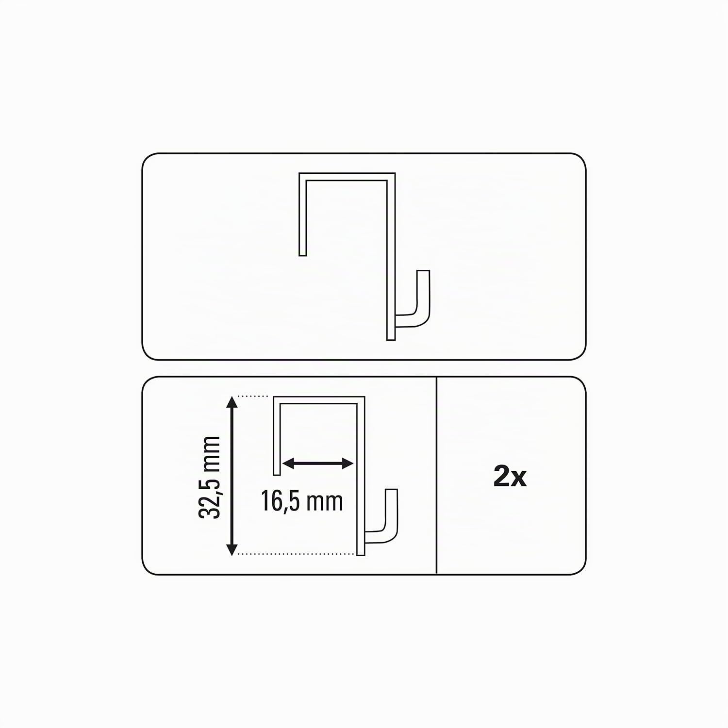 GARDINIA Chicago Dekohaken Transparent 2er ohne Bohren