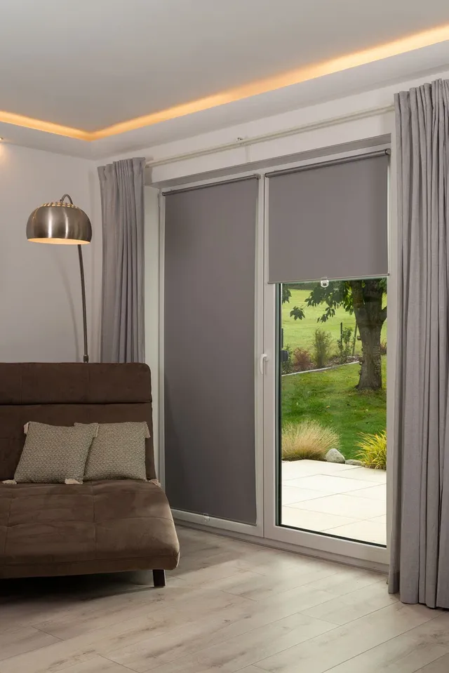 K-Home Springrollo Mittelzugrollo Grau 35x150 cm
