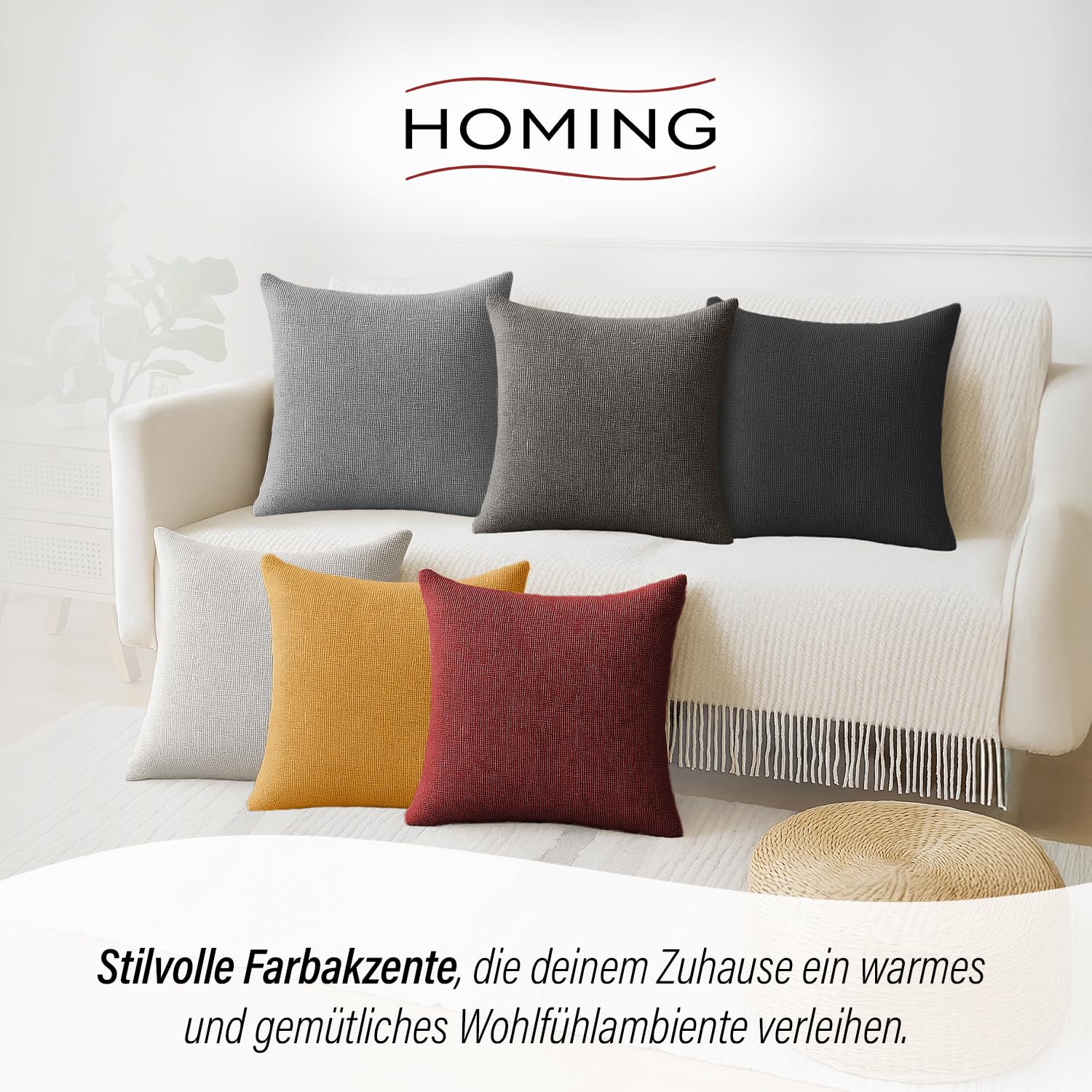 Homing St. Moritz Kissenhülle 40x40 Honig Struktur