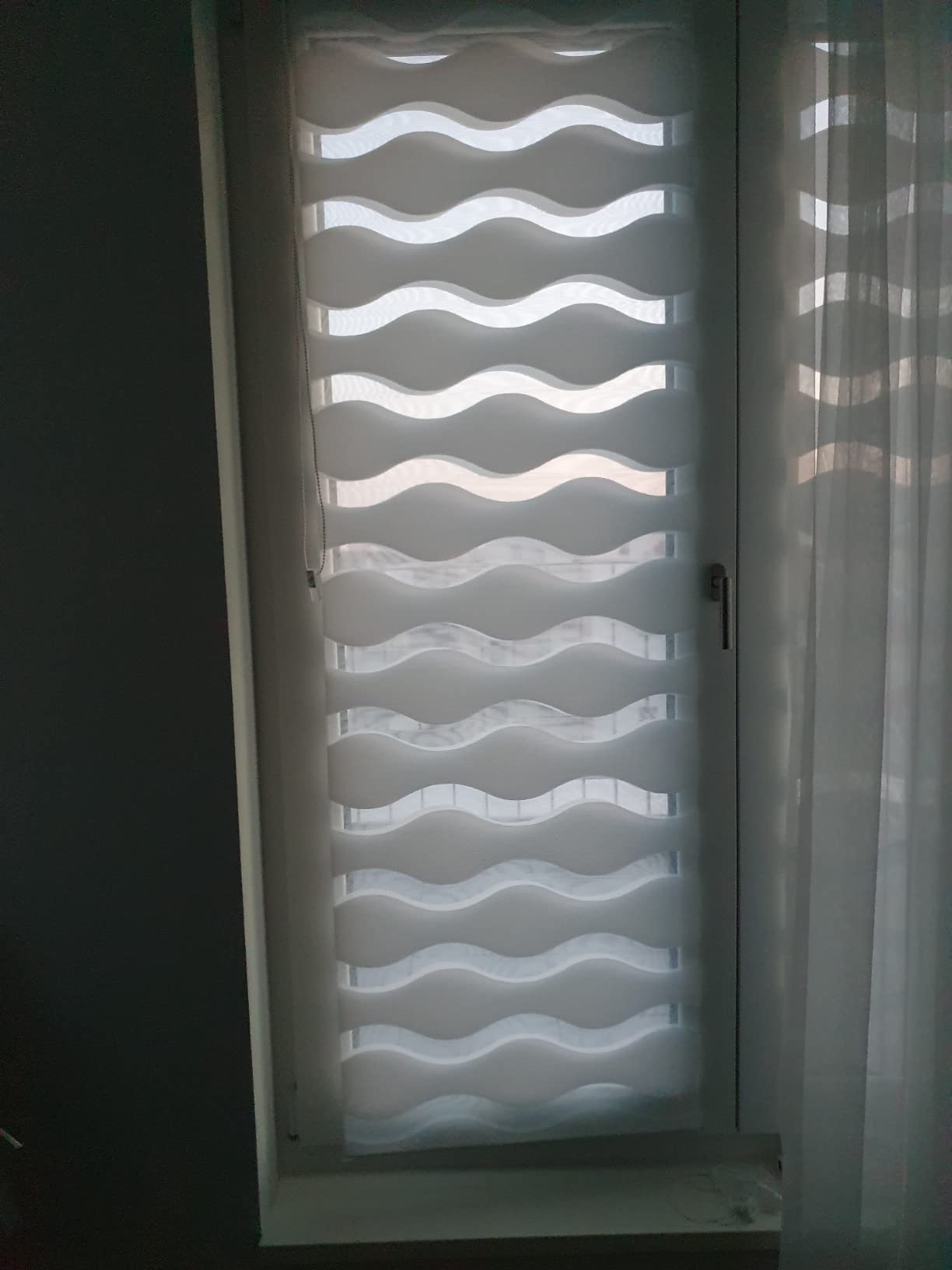 K-HOME Doppelrollos Welle Doppelrollo Weiß 40x150 cm