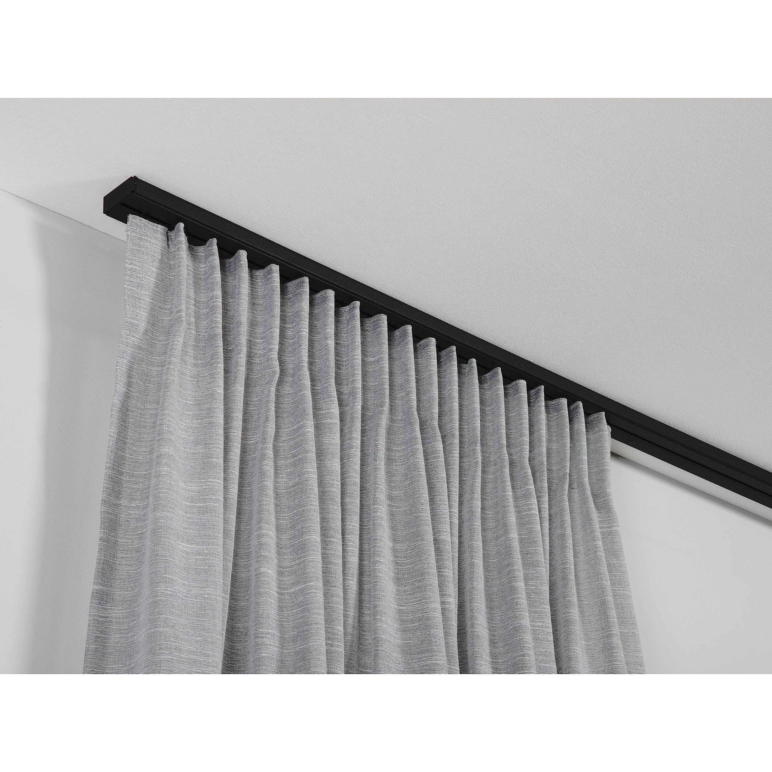GARDINIA Chicago Vorhangschiene 1-läufig Schwarz 150 cm Set