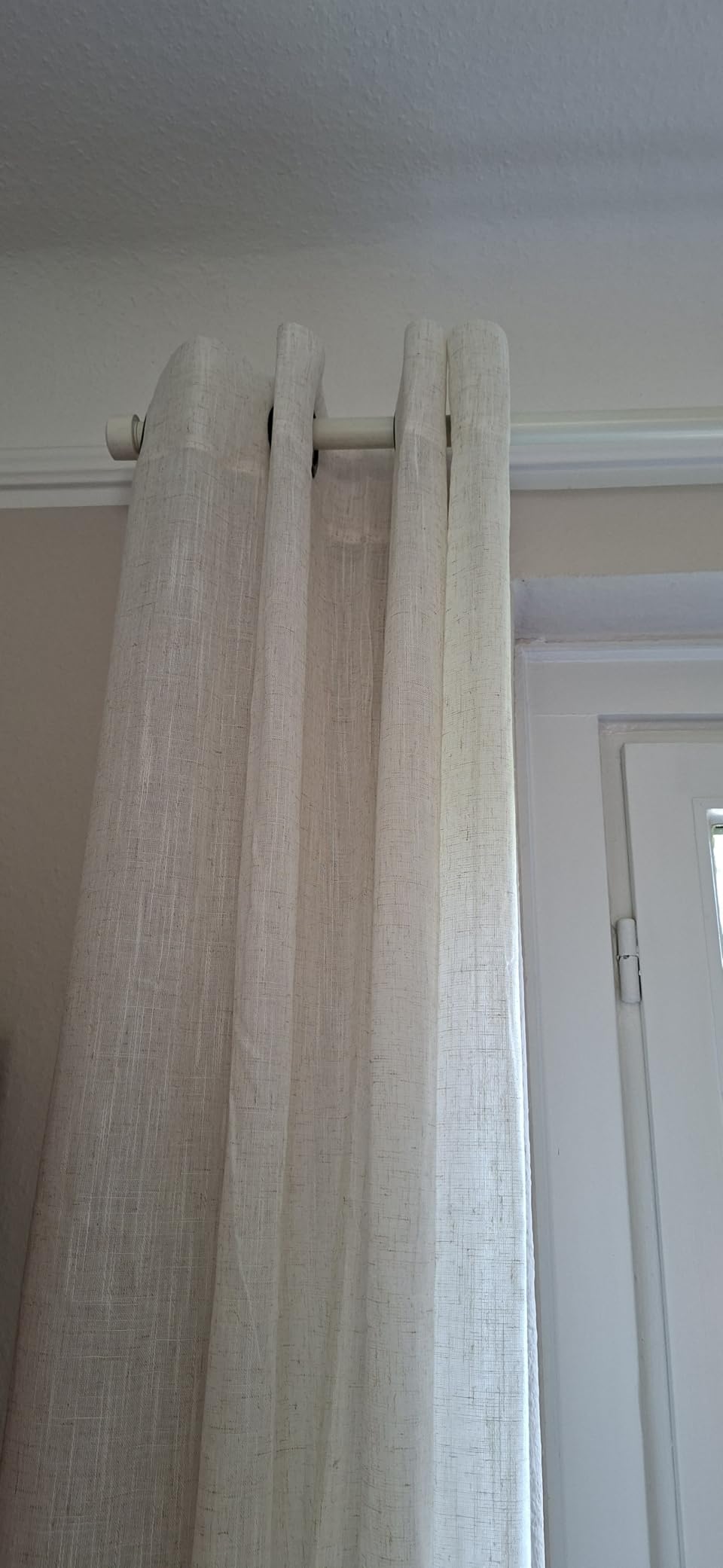 Topfinel Leinen Vorhänge 140x240 Beige 2er Set halbtransparent